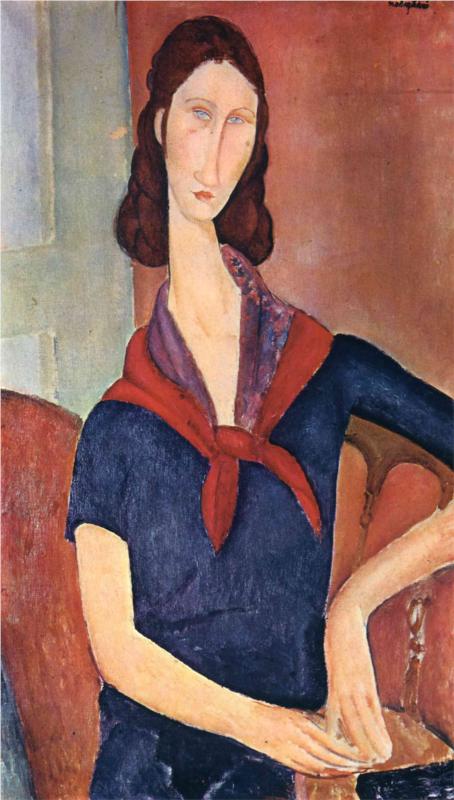 Jeanne Hebuterne (with a scarf) - Amedeo Modigliani Paintings